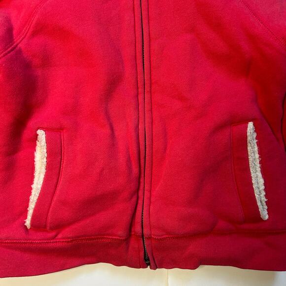 Lands' End Pink Sherpa Hooded Zipper Sweatshirt 4 - Picture 3 of 5